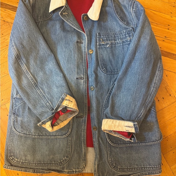 Vintage Levi's Denim Jacket with Corduroy Collar and red lining - Picture 2 of 6